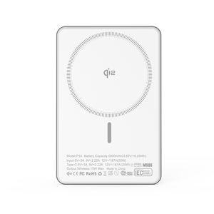 Banque d'alimentation sans fil magnétique universelle ultra-fine à charge rapide 5000 mAh en aluminium Qi2 15W pour Samsung, Google, <span class=keywords><strong>iPhone</strong></span> - Product Image 3