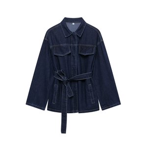 2025 Autumn Lady Street Outfits Lapel Single Breasted <strong>Jackets</strong> Pockets <strong>Straight</strong> Jeans Women Vintage Belt Denim <strong>Jacket</strong> Pants Set - Product Image 3