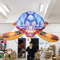 Publicité, grand ballon gonflable en forme de tortue de mer, marionnette, mascotte gonflable