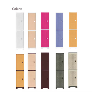 Foldable Stackable <b>Plastic</b> <b>Storage</b> Container with Rattan <b>Drawer</b> and Clothes Hanging Pole Space Saving Wardrobe Organizer - Product Image 2