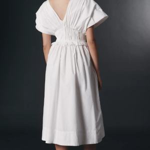 Vestido Midi Casual de Verano con Cuello en V, Cierre Frontal con Cremallera, Decoraciones de Encaje Bordado y Estampado Floral, Transpirable - Product Image 2