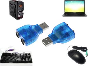 USB Để <span class=keywords><strong>PS</strong></span>/<span class=keywords><strong>2</strong></span> Chuyển Đổi Màu Xanh USB Nam Để Dual PS2 Nữ Adapter Cho Bàn Phím Chuột Kết Nối - Product Image 6