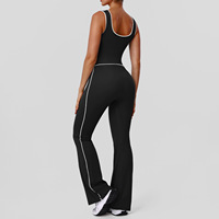 Combinaison de sport une pièce respirante pour femme, effet push-up, pantalon évasé, coupe ajustée sexy – Nouveauté très prisée
