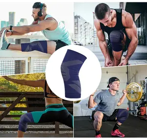 Logo Hot Selling Unisex Gym Basketball Squat Elastic Sport Support Brace 3D Knitted Leg Compression Powerlifting Knee Sleeve