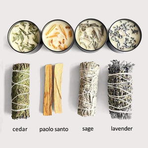 Bougie artisanale LANJO sans fumée en cire de soja pour l'équilibre énergétique des fêtes, la relaxation et la purification énergétique spirituelle, parfum boisé - Product Image 5