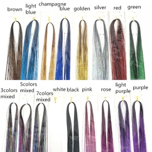 SARLA <span class=keywords><strong>Extension</strong></span> di <span class=keywords><strong>Capelli</strong></span> Sintetici Lisci Lunghi 33 Pollici, Parrucca <span class=keywords><strong>con</strong></span> Glitter Arcobaleno Scintillante e Riflessi Naturali - Product Image 2