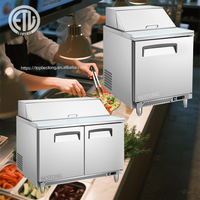 Vente d'usine, table de préparation pour pizza et sandwichs américains, comptoir réfrigéré, réfrigérateur à salade, équipement de réfrigération pour restaurant