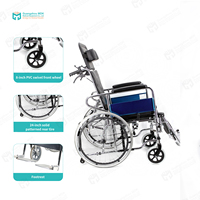 Fauteuil roulant manuel MDK QK809 en acier inoxydable antirouille avec repose-pieds en aluminium pliable, chaise médicale pour hôpital et soins à domicile, garantie 3 ans