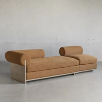 Modernes Eichen-Stoff-L-förmiges Umweltfreundliches Dreisitzer-Modulares Ecksofa-Set für Wohnzimmermöbel