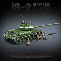 QuanGuan 100249 Tanque Pesado IS-2 de la Segunda Guerra Mundial, Bloques de Construcción de Tanque Pesado de la Segunda Guerra Mundial, Juguetes para Niños, Regalos, Conjuntos de Bloques de Construcción