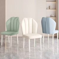 Chaise de salle à manger moderne et contemporaine de luxe, minimaliste, avec dossier, revêtement en cuir PU, pieds en métal - Meubles de maison écologiques pour