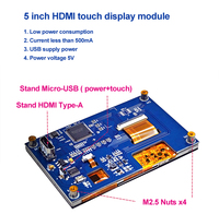 Araç için 4.3 inç ahududu Pi 4B/3B + IPS LCD kapasitif dokunmatik ekran monitör