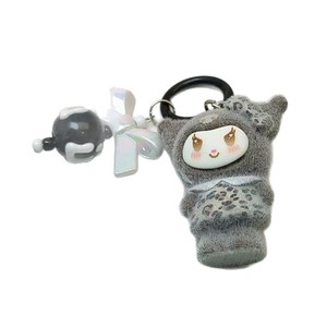 Llavero de conejo con cuentas y estampado de leopardo flocado, colgante para mochila, equipaje, correa para teléfono, colgante para bolso, llavero para coche, venta al por mayor - Product Image 6