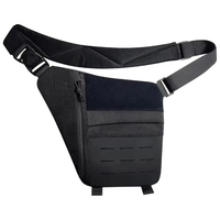 Sac de poitrine tactique noir antivol avec sangle Oxford à la mode sac de poitrine en nylon pratique pour sports de plein air pour armes dissimulées