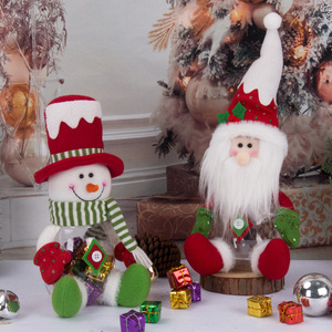 Santa Claus Snowman <b>Christmas</b> Candy <b>Box</b> Plush Toy Decorative Ornaments for Gift Storage and Home Decor - Product Image 1