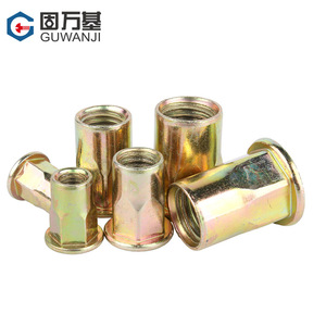 Inserts filetés métriques M3-M12 pour rivets à fond solide, grade A, niveau 4.8, zingués, pour l'industrie de la construction - Product Image 1