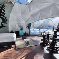 Tente Dôme PVC de Luxe Moderne Forerunner 5m de Hauteur, Design Boule Étoilée, Poteaux en Aluminium, Imperméable Quatre Saisons pour Glamping en Extérieur