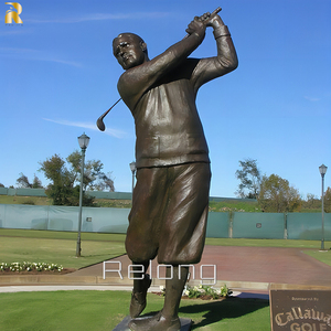 Estátua de Golfeista em Bronze Fundido em Tamanho Real RELONG para Decoração de Clubes, Jardins e Parques ao Ar Livre - Product Image 4