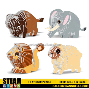 Rompecabezas 3D de Animales, Rompecabezas de Dinosaurios, Tigre, León, Oveja, Elefante, Yak, Conejo, Jirafa, Ballena, Tiburón, Delfín, Langosta - Product Image 2