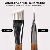 Pinceau de Maquillage Professionnel Ultra-Fin Sans Soudure à Manche en Bois en Fibre Synthétique pour Fond de Teint, Correcteur et Base de Teint – Vente en Gros
