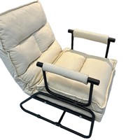 Fauteuil inclinable pliable, lit simple, chaise de bureau relaxante, chaise de bureau à double usage avec dossier pour ordinateur et structure métallique
