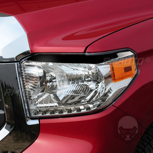 ฝาครอบตกแต่งขอบไฟหน้าสีดำ 1 คู่ สำหรับ Toyota Tundra ปี 2014 2015 2016 2017 2018 สติ๊กเกอร์ติดรถยนต์ ฝาครอบตกแต่งขอบไฟหน้า - Product Image 5
