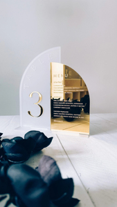 New <b>Arched</b> Gold Decor Custom Number With for Acrylic <b>Wedding</b> Menu Table Numbers - Product Image 4