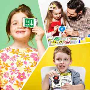 50 cartes flash éducatives double face pratiques et portables, 50 cartes flash sur les signes routiers pour enfants - Product Image 2