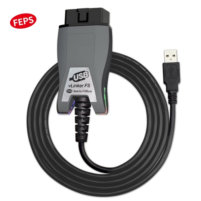 VLinker FS USB ELM327 OBD2 Code Reader Automotive Diagnostic Adapter HS/MS CAN FCC/CE Certified 12-24V for Mazda/Lincoln/Mercury