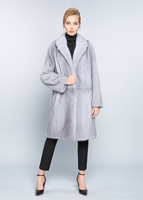 Meilleur manteau de fourrure de vison saphir doux de qualité européenne pour l'hiver manteau de vison blanc vintage pleine longueur