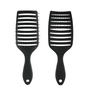 Spazzola per capelli con etichetta privata easy bend massage spazzola per capelli con sfiato nero con perno in nylon