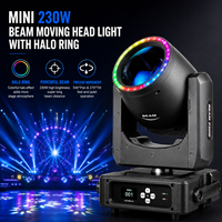 Luz Móvil de Cabeza con Haz de 230W 7R, Anillo LED Blanco, Prisma de 8 Facetas, DMX512 16CH 18CH para Club, Bar, Conciertos, Bodas, Escenarios