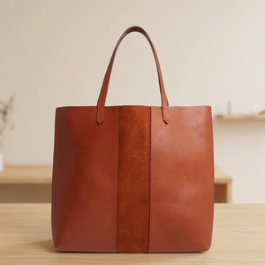 Sac à main en cuir véritable pour femme, fermeture à glissière, deux poignées, bandoulière, léger, imperméable, antivol, 3L+ - Product Image 2
