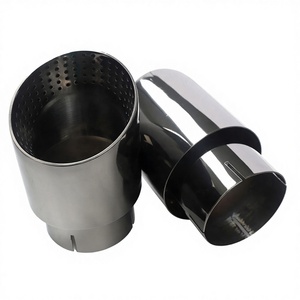 Tuyau d'échappement universel en acier inoxydable nouveau style pour bmw VW audi modifier tuyau d'échappement noir embout de silencieux mise à niveau tuyau d'échappement de <span class=keywords><strong>voiture</strong></span> - Product Image 1