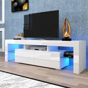 Cabinet Modern Wooden Pipe Rotating Tv Stand Gold Iron L Shaped Classic Living Room Furniture Living Room TV