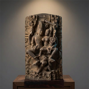 Escultura de Lakshmi Narayan de 12 Pulgadas, Ídolo del Templo Hindú de Vishnu Lakshmi - Product Image 3