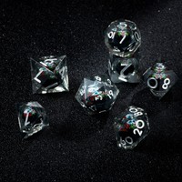 Joli jeu de dés en résine polyédrique à cœur rouge pour les joueurs de jeux de rôle