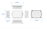 Boîtier de contrôle étanche IP68 mural pour passerelle LoRa, boîtier IoT en plastique ABS pour contrôleur sans fil d'éclairage public extérieur
