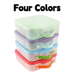 食品グレードプラスチック製ランチコンテナ 大容量 4仕切り トラベルフードコンテナ 学校 学生 弁当箱 再利用可能 - Product Image 2