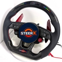 Volant en fibre de carbone avec éclairage LED pour Audi A3 A4 A5 A6 A7 RS3 RS5 Q5 Q7 Q8 S3 S4 S5 B8 B9, personnalisation possible