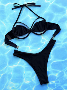 NUEVO STOCK Sheer Mesh Insert Cheeky Bikini Set Underwire Traje <span class=keywords><strong>de</strong></span> baño SIN PAD Lady's Traje <span class=keywords><strong>de</strong></span> baño <span class=keywords><strong>de</strong></span> dos piezas - Product Image 5