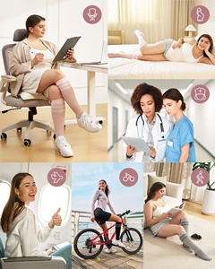 Calze a Compressione in Viscosa di Bambù 15-20 mmHg per Polpacci Larghi, per Donne in Gravidanza, Viaggi, Infermiere, Uso Quotidiano - Product Image 6