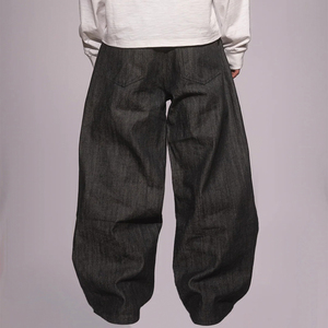 <strong>Jeans</strong> Wholesale Selvedge Denim <strong>Jeans</strong> Baggy Stacked Streetwear Designer Men Vintage Heavyweight RAW BLACK JAPANESE DENIM <strong>JEANS</strong> - Product Image 2