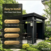Pérgola de Aluminio Estilo Chino para Exteriores, Resistente a la Corrosión, Insonorizada y Aislada, para Sala de Té, Terraza o Jardín