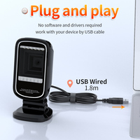 Lecteur de codes-barres 2D QR Xincode, scanner de codes-barres de bureau USB filaire mains libres pour supermarché, caisse enregistreuse, paiement GT-9207G