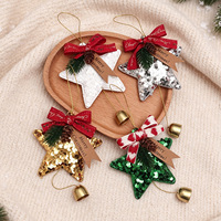 Lot de Décorations de Noël en Gros : Étoiles à Paillettes, Nœuds et Clochettes pour Arbre – Offre Spéciale Fêtes