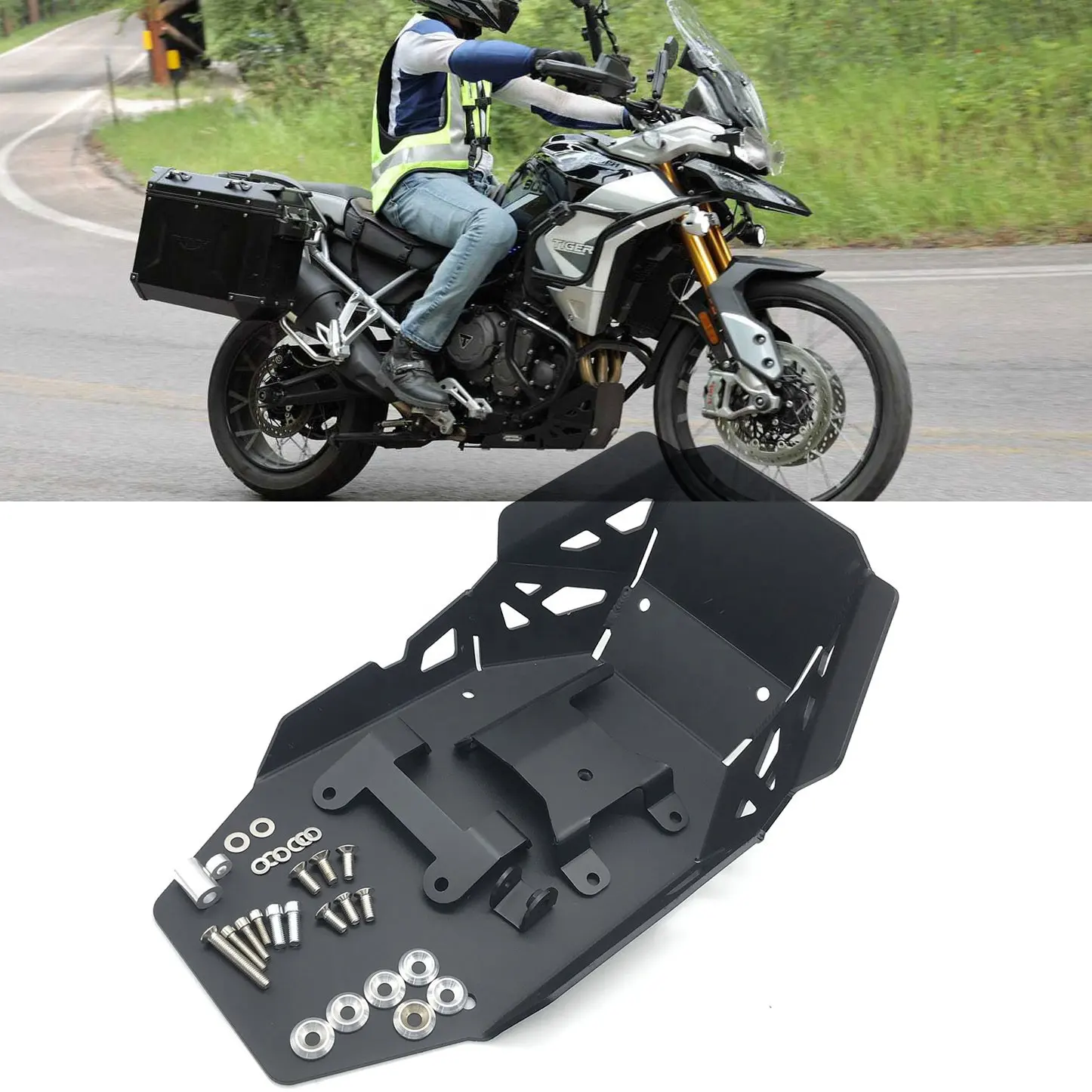 Newest Motorcycle Stainless Steel Oil Sump Lower Chassis Protector Guard Cover For Triumph Tiger 900 Rally GT 2020 2021