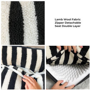 Gestreifte Doppels ch ichten Luxus Hunde bett Sofa Modernes Winter design Benutzer definiertes Logo Umwelt freundliches wasch bares Haustier zubehör - Product Image 3