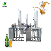 TOPTION Machine de remplissage semi-automatique de boissons gazeuses sodas de jus de lait pour bouteilles en plastique Moteur comme composant de base