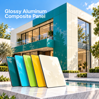 Panneau composite en aluminium brillant de 3 mm, bleu métallisé, pour les murs de réception d'hôtel
